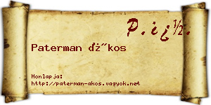 Paterman Ákos névjegykártya